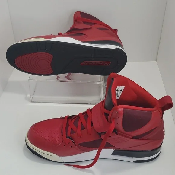 Jordan Flight 45 High Men Basketball, Size 11½, Red - Picture 2 of 15